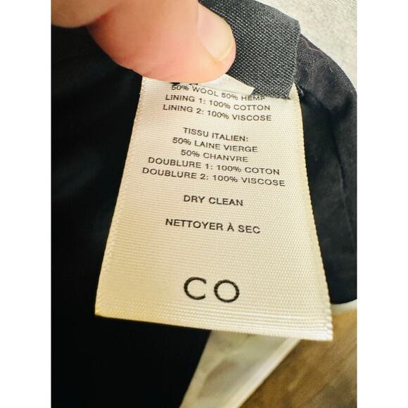 Co Beige Wool Hemp Blend Peplum Bell Sleeves One Button Blazer Jacket Size Small - Picture 12 of 15